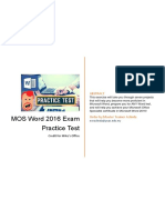 MOS Word 2016 Exam Practice Test: Credit For Mike's Office