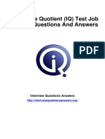 1017 Intelligence Quotient IQ Test Interview Questions Answers Guide
