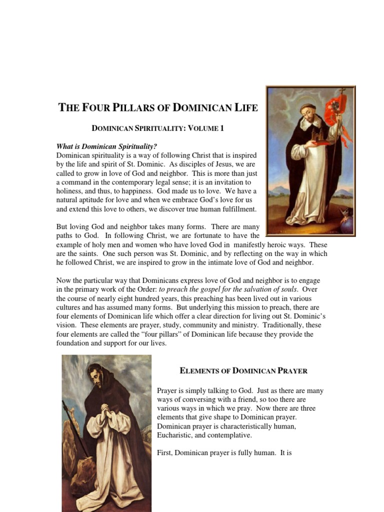 The Four Pillars of Dominican Life Prayer, Study, Community, and