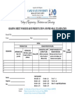 College of Engineering, Architecture and Technology: Grading Sheet For Research Presentation and Pre-Oral Examination