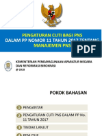 Pengaturan Cuti Bagi PNS PP No. 11 Tahun 2017 