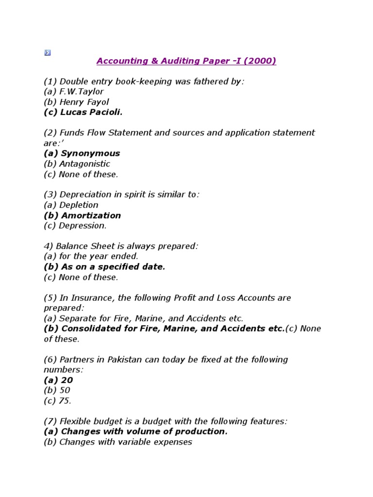 Accounting & Auditing MCQs for Exams | PDF | Debits And Credits ...