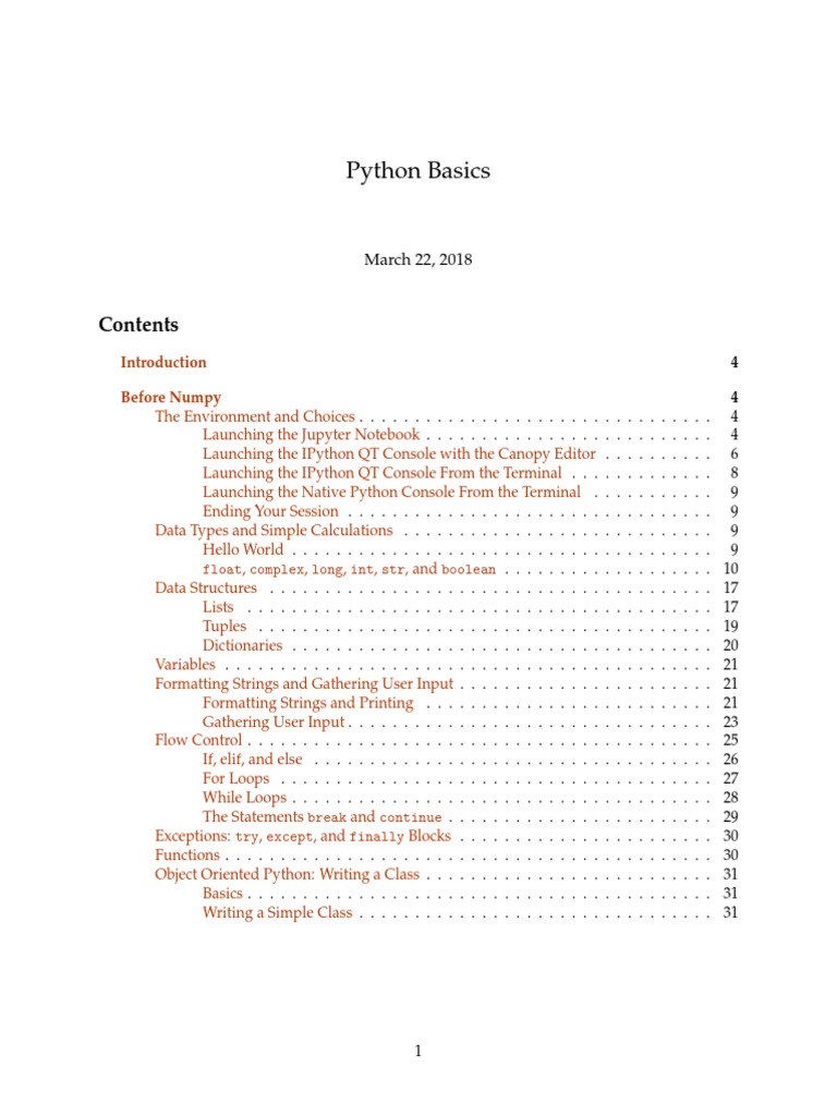 Python Basics: Before Numpy | PDF | Command Line Interface | Control Flow