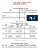 Consortium of National Law Universities: Provisional 3rd List - CLAT 2019 - PG