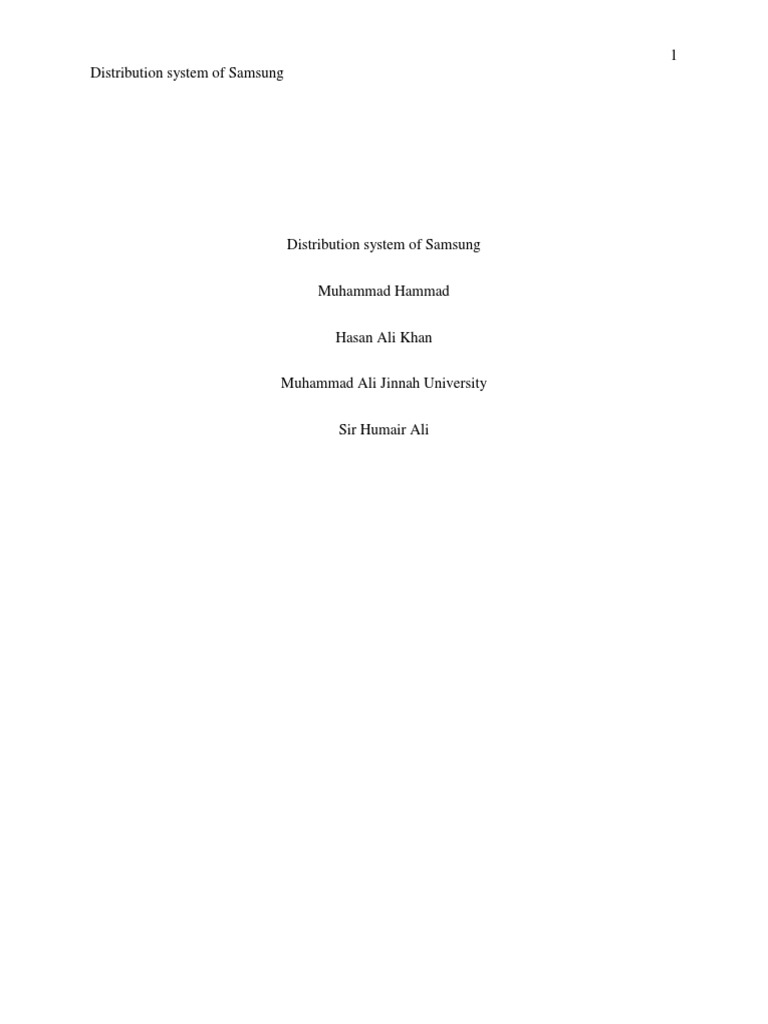 Distribution System of Samsung | PDF | Samsung | Economies