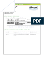 MS Learning Transcript