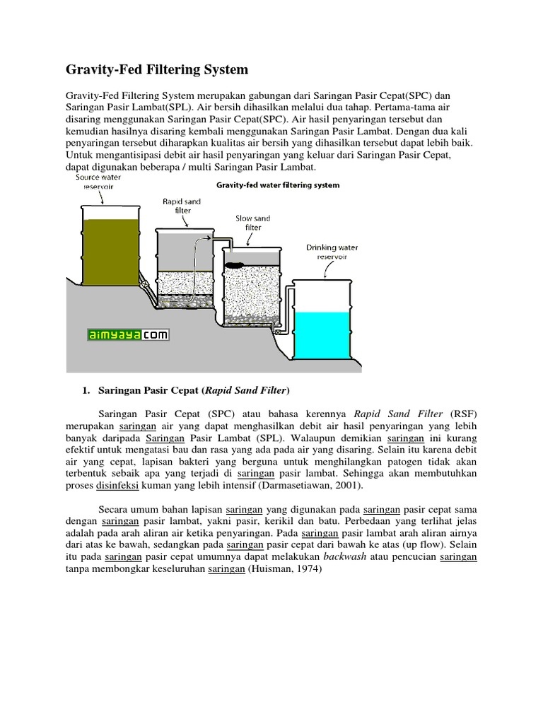 Sistem Penyaringan Air Gravitasi | PDF