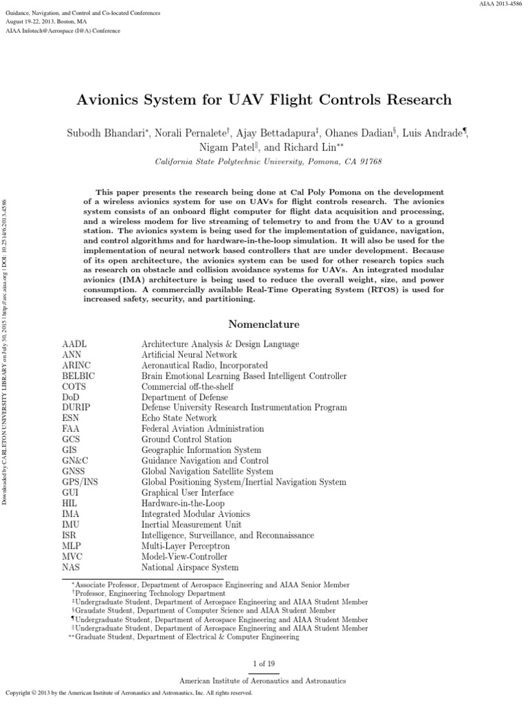 Avionics System For UAV Flight Controls Research | PDF | Unmanned ...