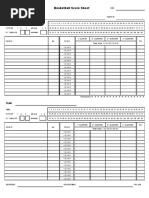 Basketball Score Sheet PDF