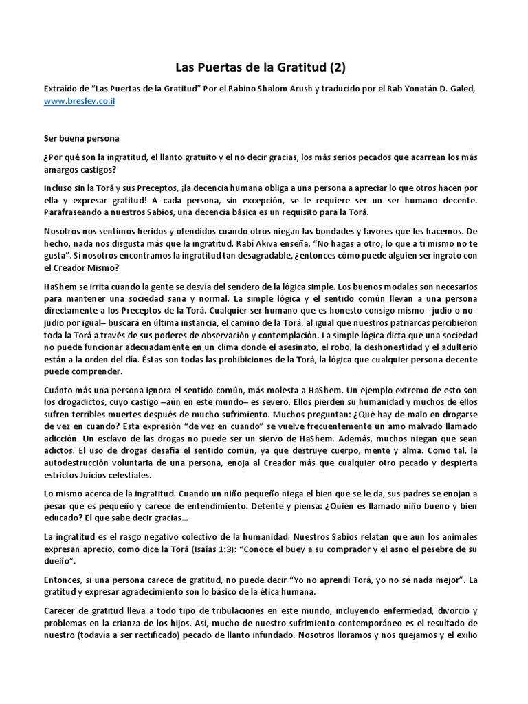 Las Puertas de la Gratitud 2 | PDF | Fe | Salvación