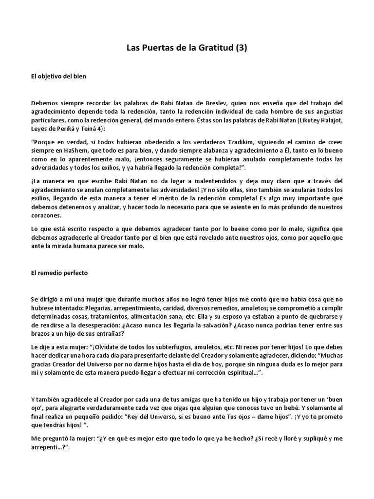 La Redención a través de la Gratitud | PDF | Fe | Oración