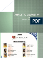 Analytic Geometry: Trace and Section Hyperboloid of Two Sheets