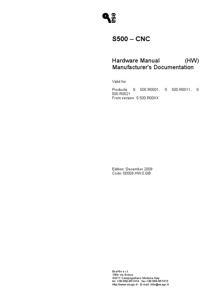 S500 Installation Manual - 2009 | PDF | Numerical Control | Input/Output