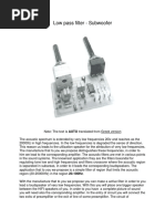 Low Pass Filter - Subwoofer