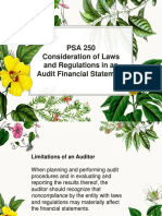 PSA 250 Consideration of Laws and Regulations in An Audit Financial Statement