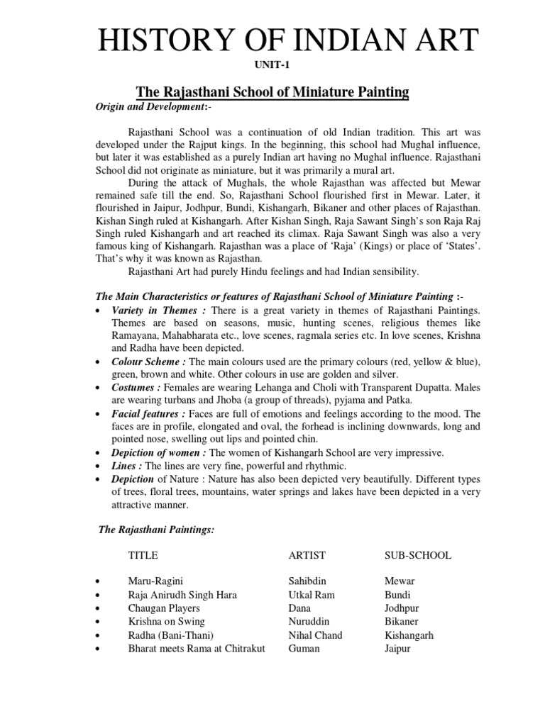 Fine Arts Notes Class-12 PDF | PDF | Paintings