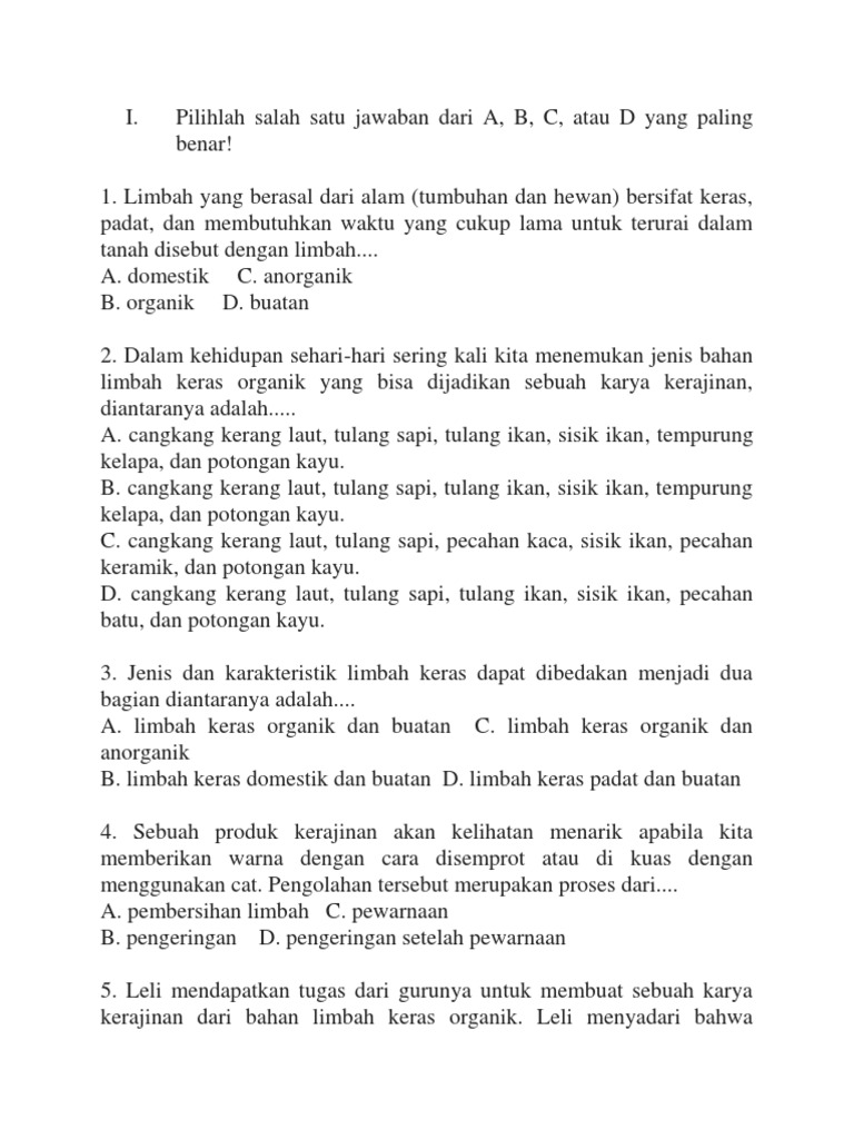 Mendaur Ulang Limbah  Anorganik  Menjadi Karya Kerajinan  