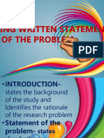 Presenting Written Statement of The Problem