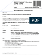 Surat Panggilan Kerja PT Mandom Indonesia - 2017