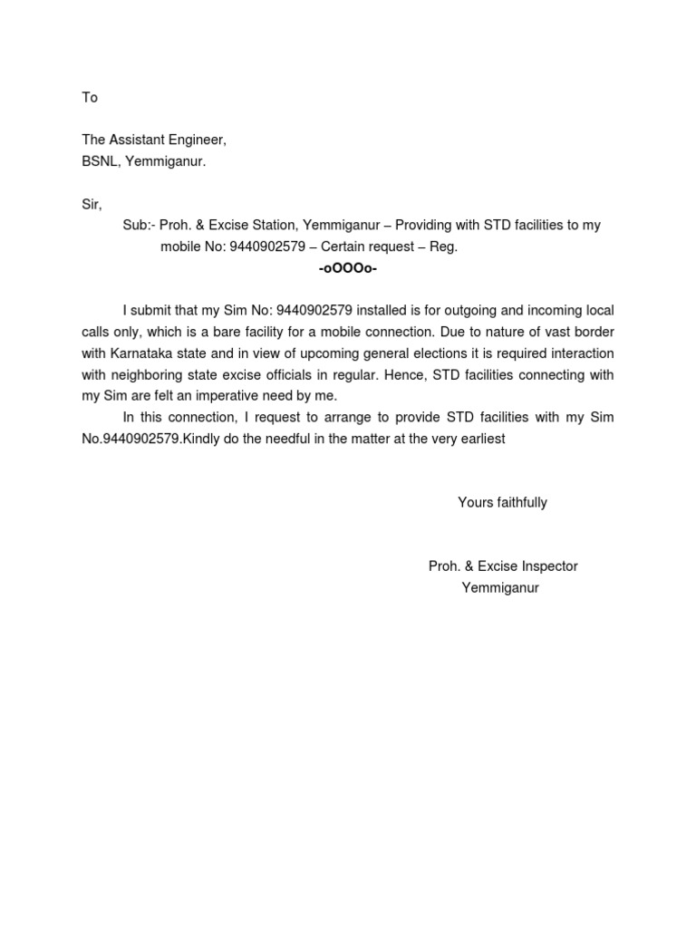BSNL Letter