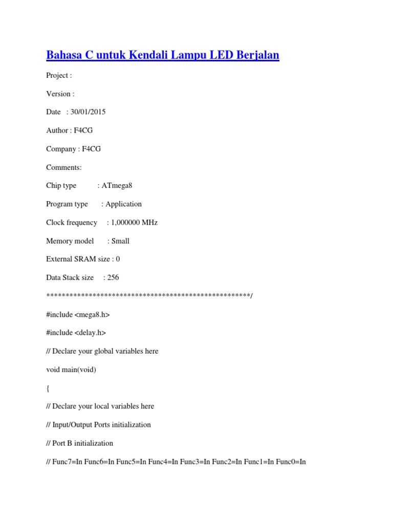 C Programming for LED Control | PDF | Electronic Design | Areas Of ...