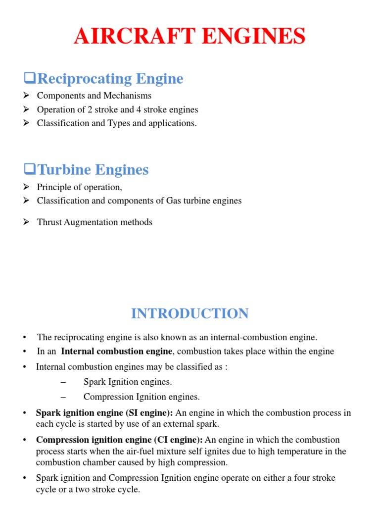 Aircraft Engines PDF Internal Combustion Engine Jet Engine