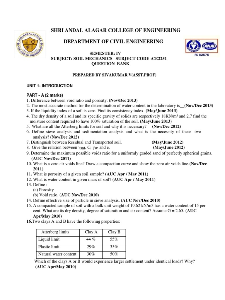 SOIL MECHANICS QUESTIONS AND ANSWERS PDF FREE DOWNLOAD visual data 5