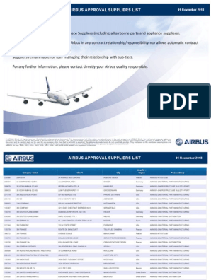 Airbus Approved Suppliers List Airbus Aerospace