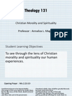 Theology 131: Christian Morality and Spirituality Professor: Annaliza L. Magno