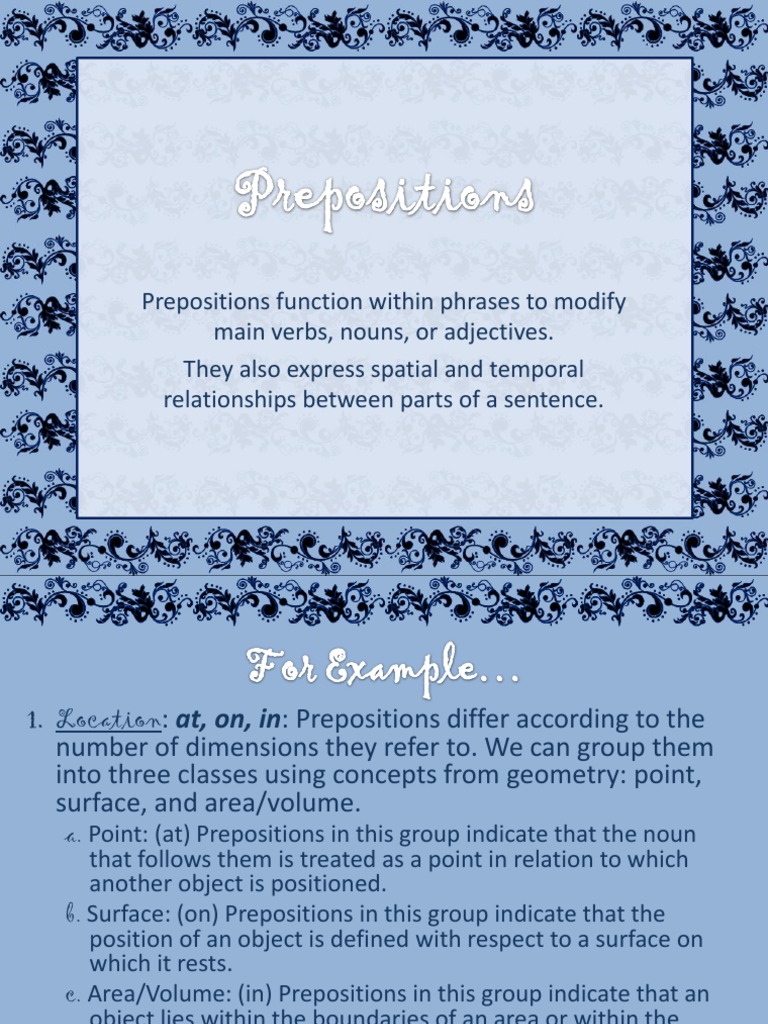Understanding Prepositions and Their Uses | PDF | Preposition And ...