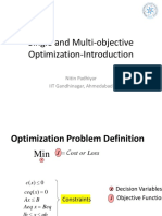 Single and Multi-Objective Optimization-Introduction: Nitin Padhiyar IIT Gandhinagar, Ahmedabad