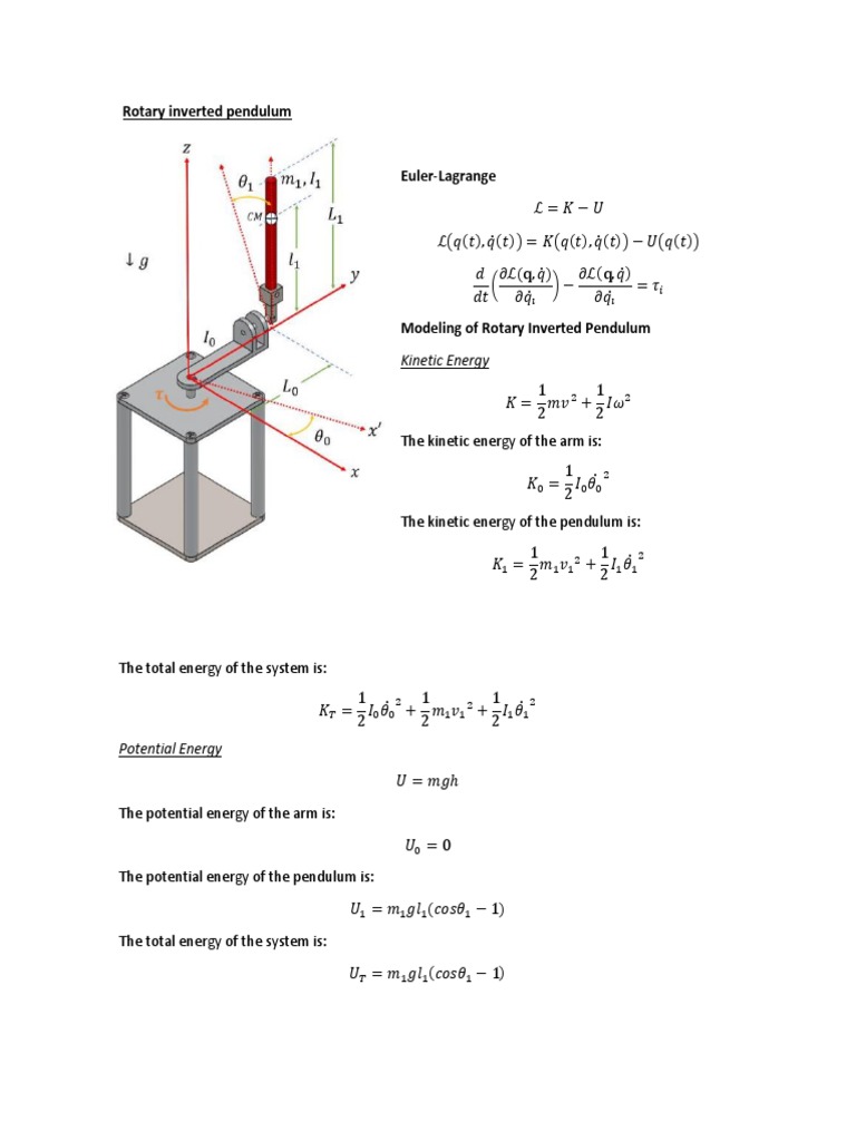 Rotary Inverted Pendulum Dynamics | PDF | Rotation Around A Fixed Axis ...