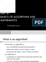 Unit #1 Basics of Algorithms and Mathematics: Prof - Riddhi Kotak