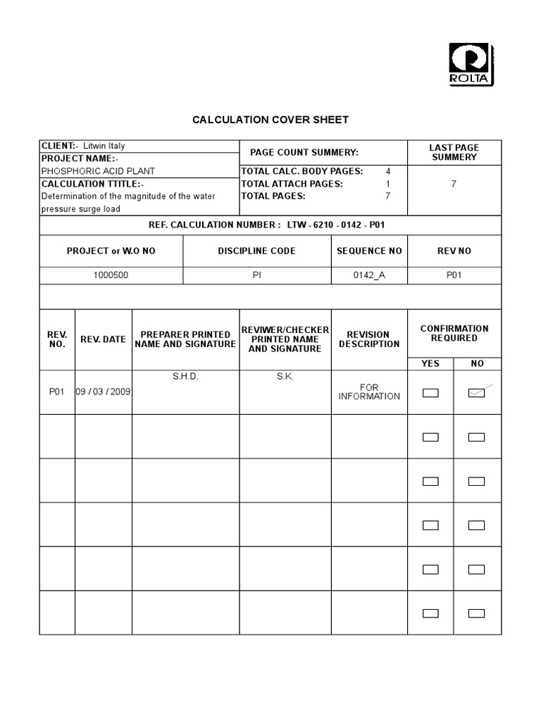 Surge Calculation 1 373505 PDF Physical Phenomena Physical Sciences