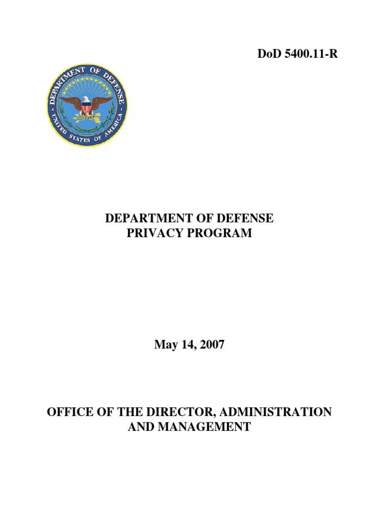 DoD Privacy Program Regulation 5400.11-R | PDF | Social Security Number ...
