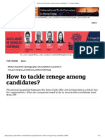 Article - How To Tackle Renege Among Candidates - People Matters PDF