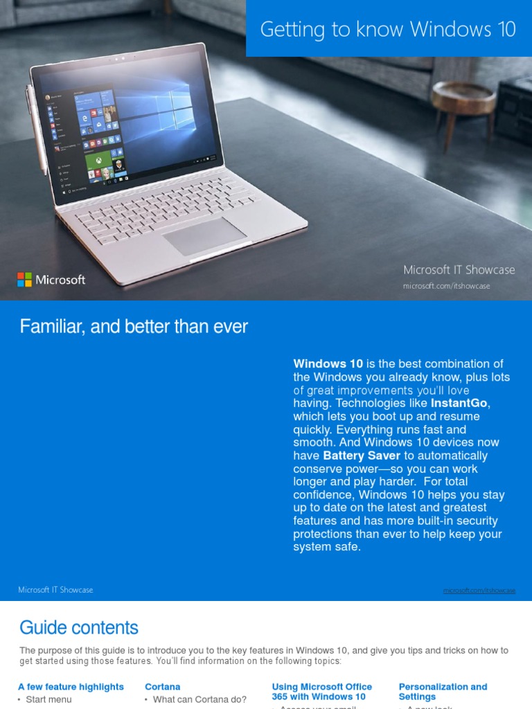 Windows 10 Features and Tips Guide | PDF | Office 365 | Microsoft Office
