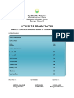 Registry of Barangay Inhabitants Per Purok 2019