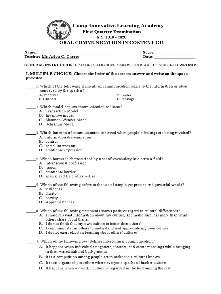 Oral Communication in Context | PDF | Cross Cultural Communication ...