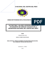 Autoestima y valores en estudiantes de ciencias sociales