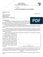 The Enthalpy of H2O2 Decomposition in Aqueous Solution: Laboratory Report No. 2: Thermodynamics Experiment