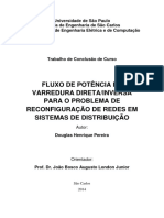 Fluxo de potência para reconfiguração de redes em SD