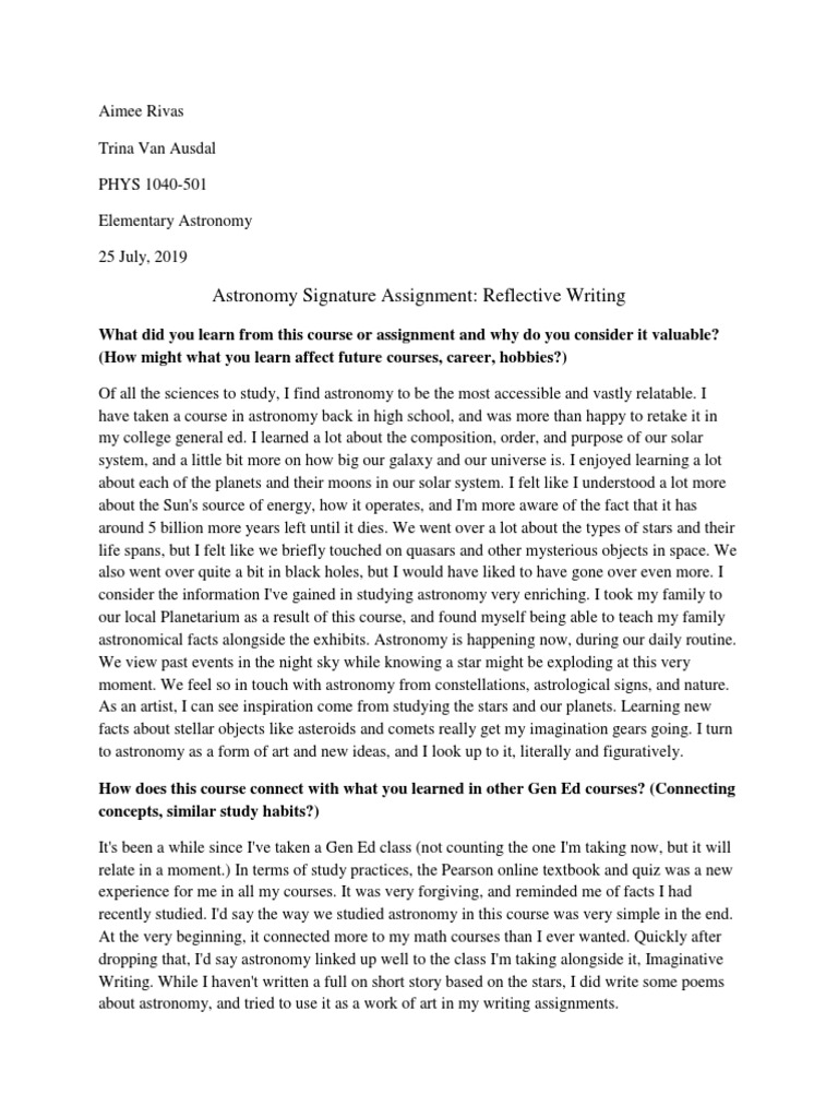 E-Portfolio Signature Assignment - Astronomy | PDF | Astronomy | Outer ...
