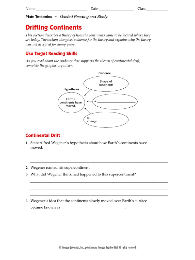1-3 Drifting Continents PDF | PDF | Plate Tectonics | Continent