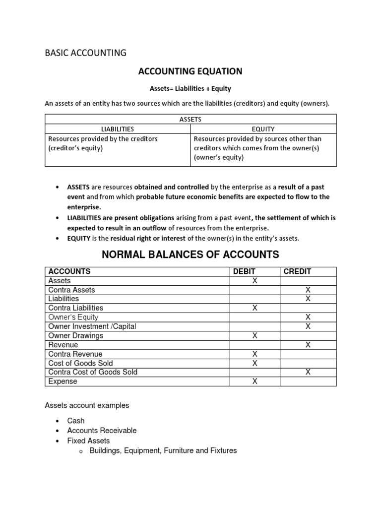 Basic Accounting Principles and Examples | PDF | Debits And Credits ...