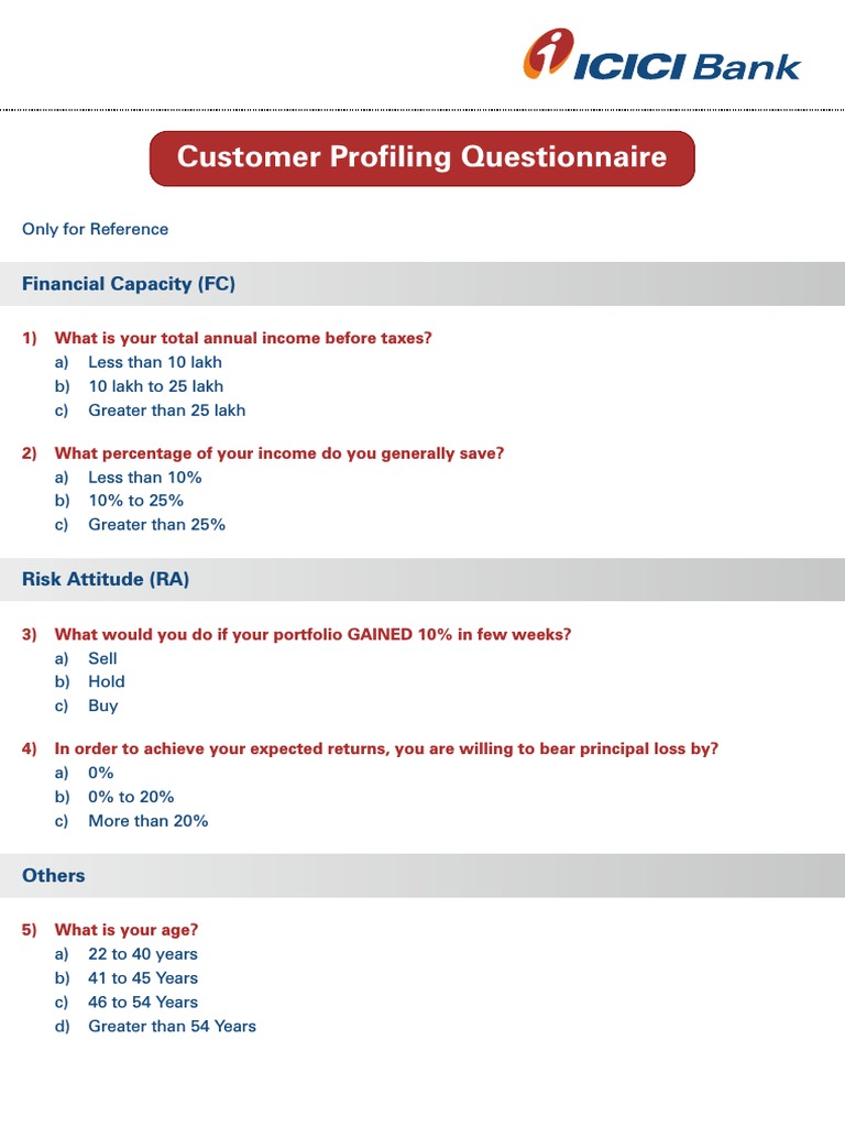 Customer Profiling Questionnaire PDF PDF
