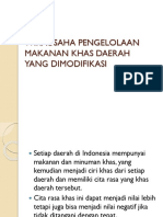 Wirausaha Pengelolaan Makanan Khas Daerah Yang Dimodifikasi