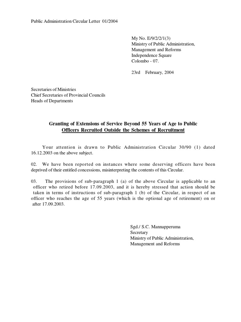 Public Administration Circular 01/2004 | PDF | Virtue | Government