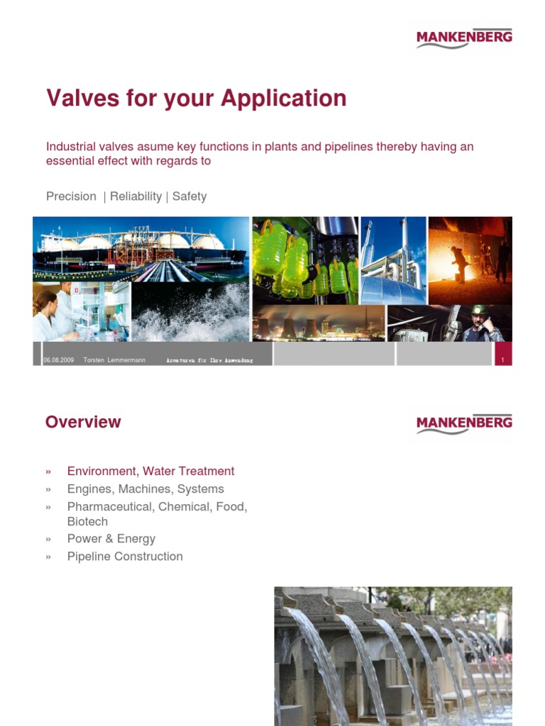 Amp Mankenberg Application | PDF | Water Treatment | Valve