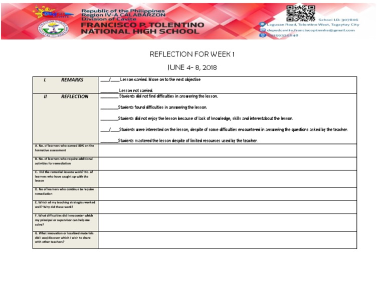 Reflection For Week 1 | PDF